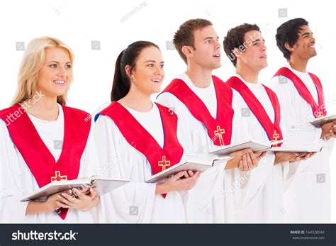 Church Choir Members Holding Hymn Books Stock Photo 164328044 ...