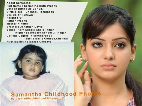 Jayalalitha Childhood Photos: Samantha childhood photos