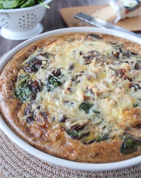 Mushroom Spinach Turkey Quiche with Stuffing Crust - WhitneyBond.com | Turkey quiche, Turkey ...