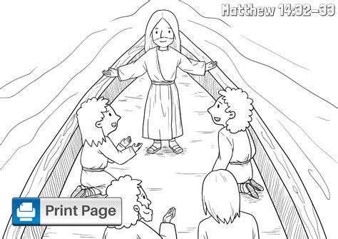 Jesus Walking On Water Coloring Page