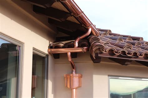 Seamless Copper Half Round Rain Gutters. Fastened with Cast Brass ...