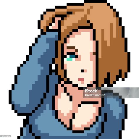 Vector Pixel Art Anime Girl Isolated Cartoon - Arte vetorial de stock e ...