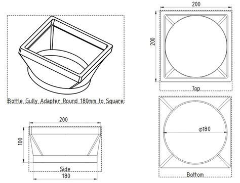 STL file Bottle Gully Square Hopper Adapter and Grill, Fits Round 180mm FloPlast/Osma etc 🍾 ・3D ...