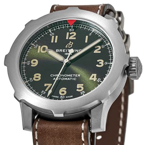 Breitling Aviator 8 Super 8 B20 Automatic 46 Green Dial Leather Strap ...