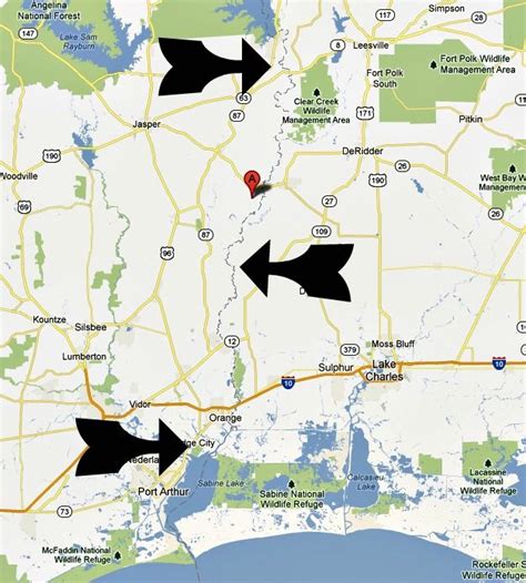 Map View: Sabine River in Texas | Bass Fishing Tips & Tactics