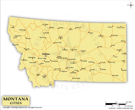 Montana Cities Map, Montana State Map with Cities