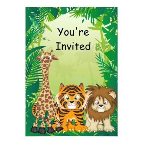 Jungle Theme Birthday Invitations | Zazzle.com