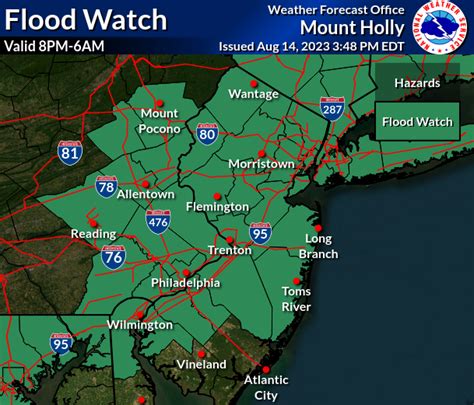 N.J. weather: Flood watch issued for 18 counties as severe thunderstorm threat looms Monday night