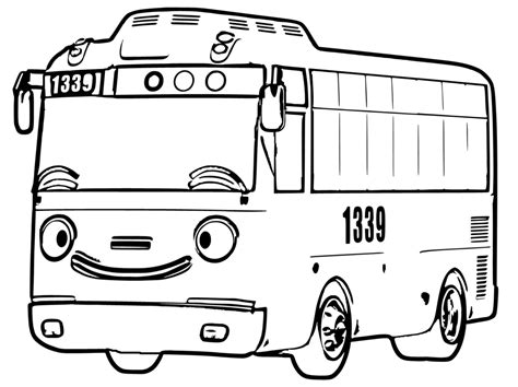 Livre à colorier Car Tayo le petit bus imprimable et en ligne