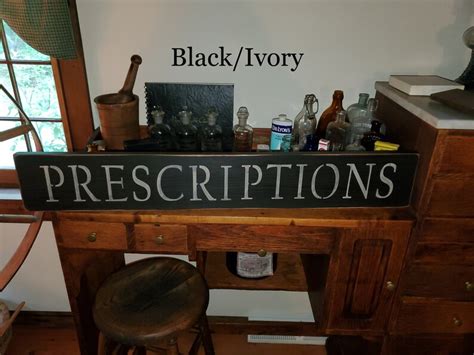 Prescription Sign Pharmacy Signs Bathroom Sign Primitive - Etsy