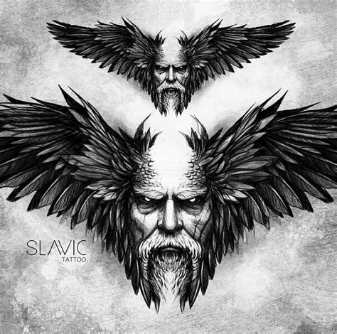 two black and white drawings of an old man with wings