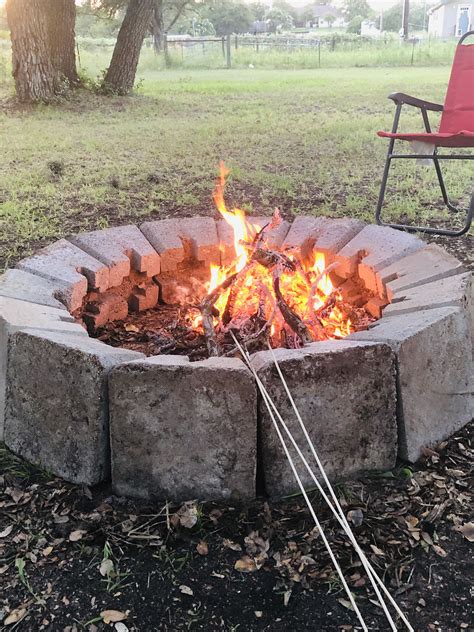 Fire pit with deck blocks | Diy fire pit, Fire pit, Fire pit landscaping