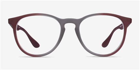 Ray-Ban RB7046 - Round Gray Red Frame Glasses For Women | Eyebuydirect