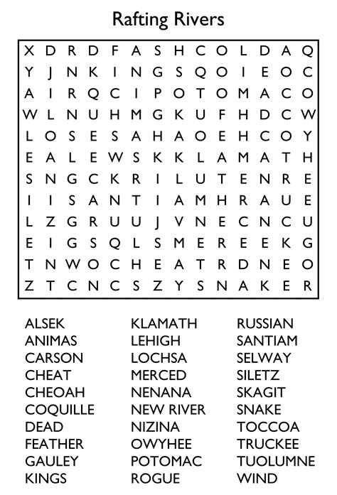 10 Free Printable Word Search Puzzles