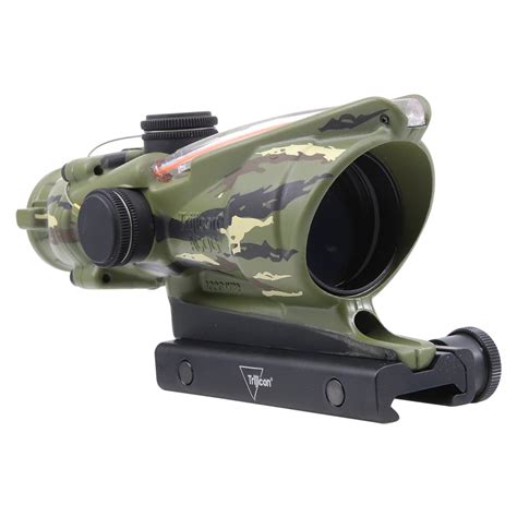 Trijicon ACOG 4x32 5.56 Red Chevron Limited Edition Tiger Camo w/TA51 ...