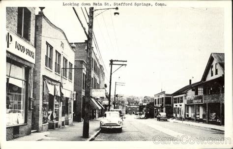 Looking down Main St Stafford Springs, CT