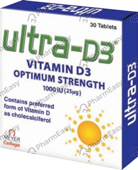 Ultra D3 1000 IU Tablet (30): Uses, Side Effects, Price & Dosage | PharmEasy