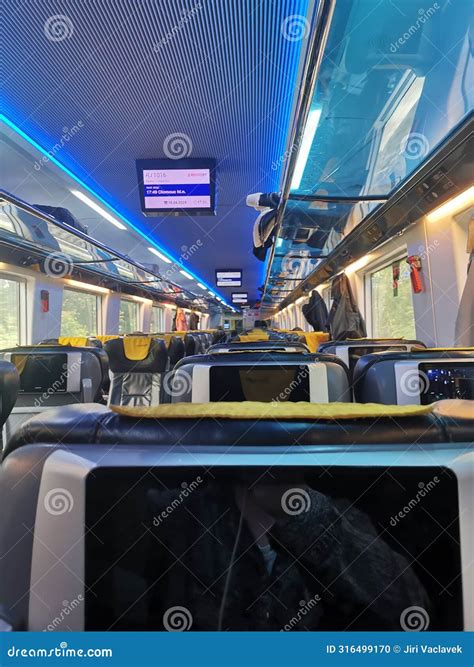 Prague, Czech Republic - April 19th 2024 - Interior of Regiojet Train Editorial Image - Image of ...