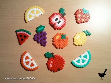 Fruit Magnets made from Hama Beads by ZUZKICA | Perler bead patterns, Mini hama beads, Hama ...