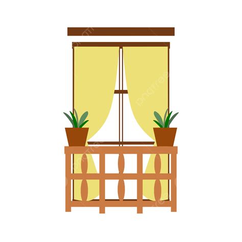 Gambar Jendela Dengan Tirai, Jendela Balkon, Tirai Kuning, Dekorasi PNG Transparan dan Clipart ...