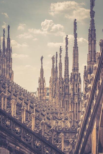 Premium Photo | The roof of the milan cathedral