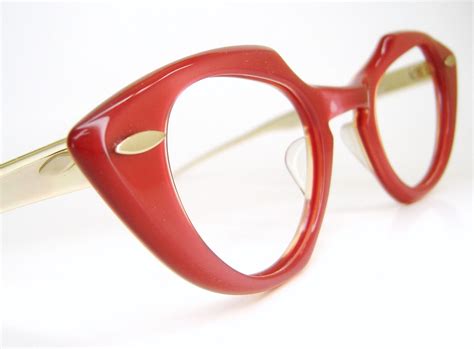 Vintage Red cat eye eyeglasses Shuron Frame