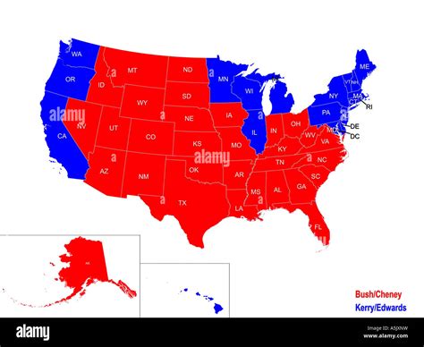 United States Presidential Election Results Map For 2004 Stock Photo - Alamy