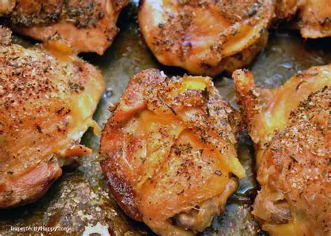 Quick and Easy Slow Roasted Chicken Thighs - the Imperfectly Happy home