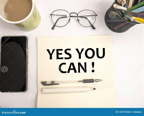 Yes You Can, Motivational Words Quotes Concept Stock Photo - Image of solution, slogan: 142737234