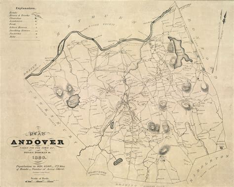 Andover, Massachusetts, 1830. This is just a gorgeous map. Phillips Andover Academy is on there ...