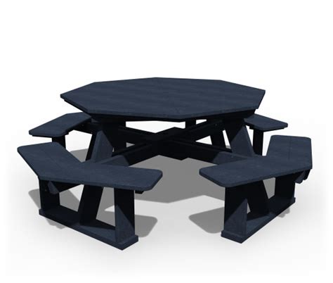 Poly Lumber Octagon Picnic Table w/ Seats Attached