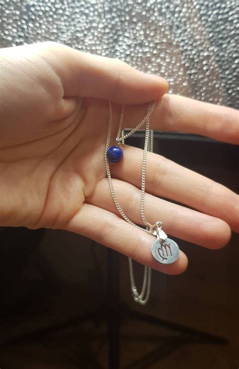 Virgo Birthstone two Layered necklace with lapis lazuli and | Etsy