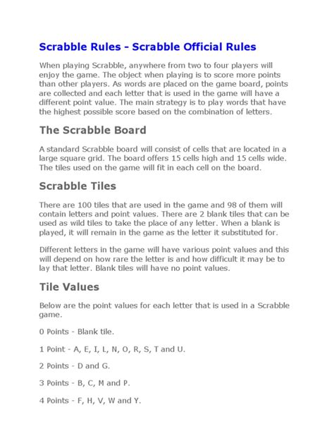 Scrabble Rules | PDF | Onomastics | Semiotics