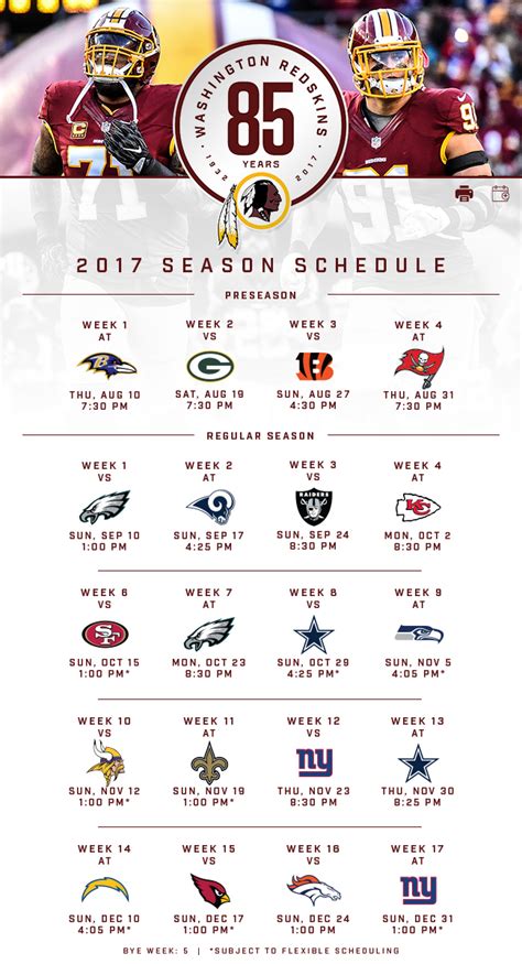 2017 Redskins Schedule Release on Behance