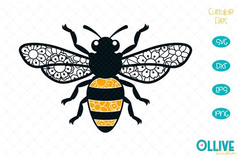 Bee Zentangle SVG, Bee Cut File (563388) | Cut Files | Design Bundles