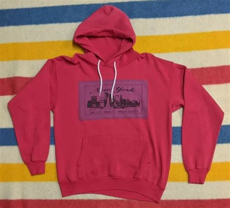 VTG 90S HANES New York City Skyline City That Never Sleep Hoodie Sweatshirt L $30.00 - PicClick