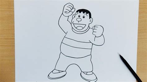 How to draw Gian from Doraemon - Step by Step (HAC) - YouTube