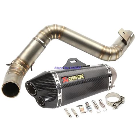 Motorcycle KTM Duke 200 / Duke 390 Exhaust Pipe Muffler Slip On Akrapovic Exhaust Muffler with ...