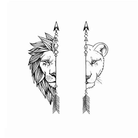 Simply Inked Lion & Lioness Couple Semi Permanent Tattoo at Rs 499 ...