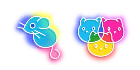 Neon Mouse and Cats cursor – Custom Cursor