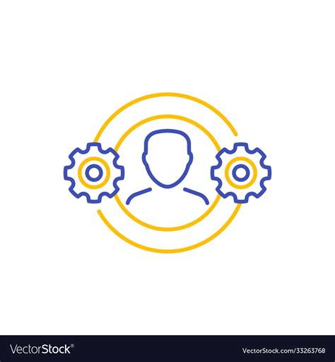 Hrm human resource management line icon Royalty Free Vector