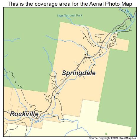 Aerial Photography Map of Springdale, UT Utah