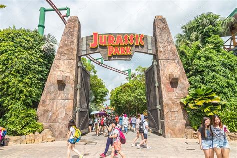 SINGAPORE - JULY 20: Jurassic Park theme in Universal Studios – Stock ...