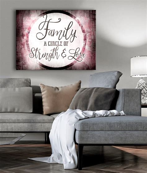 Family Wall Art: Family Circle Of Strength And Love (Wood Frame Ready - Sense Of Art