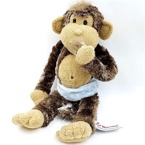 Aurora Cheeky Baby Monkey Brown Plush Stuffed Animal Toy Blue Diaper Pacifier #Aurora | Pets for ...