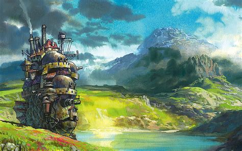 Howls Moving Castle, scenic, ghibli, clouds, anime, studio ghibli ...