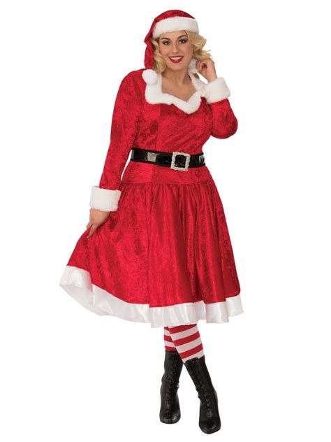 Womens Curvy Miss Santa Costume - PartyBell.com