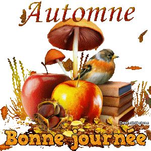 an autumn scene with apples, mushrooms and birds in the fall leaves text reads autotune