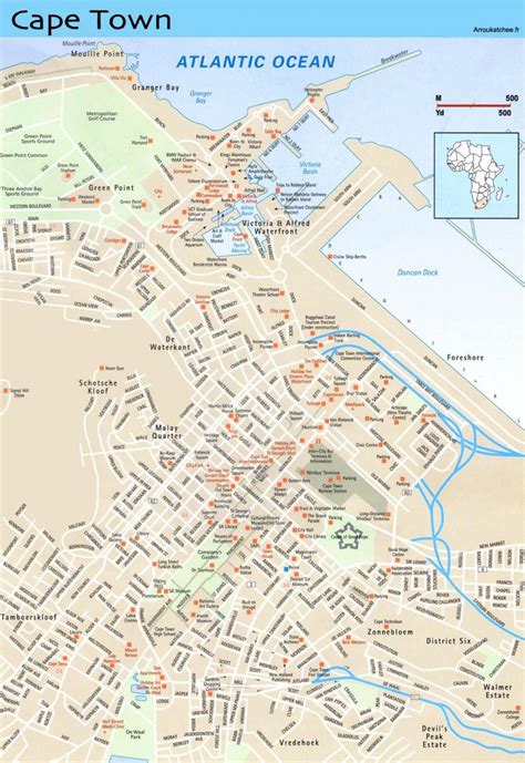 Cape Town street map - Street map of Cape Town South Africa (Western ...