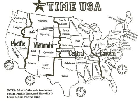 Printable Time Zone Map United States